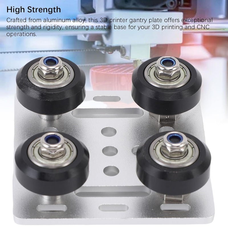 Aluminum Alloy 3D Printer Extruder Back Support Board With Wheels For 2020 V Series - Image 2